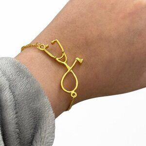 Gold Stainless Steel Stethoscope Bracelet for Medical gifts